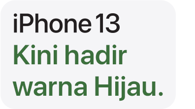 iPhone 13  Kini hadir warna Hijau.