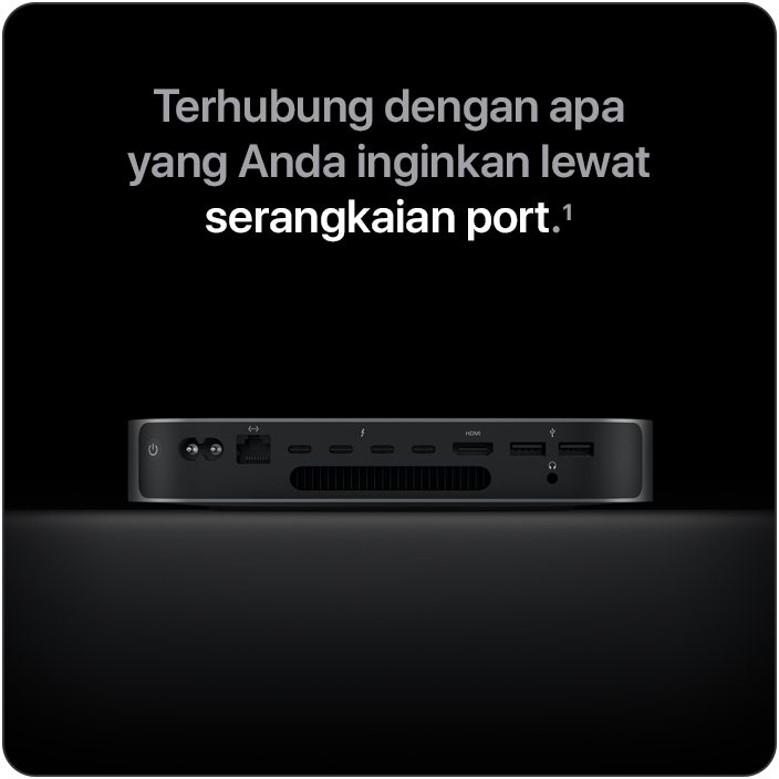 Terhubung dengan apa yang Anda inginkan lewat serangkaian port.(1)