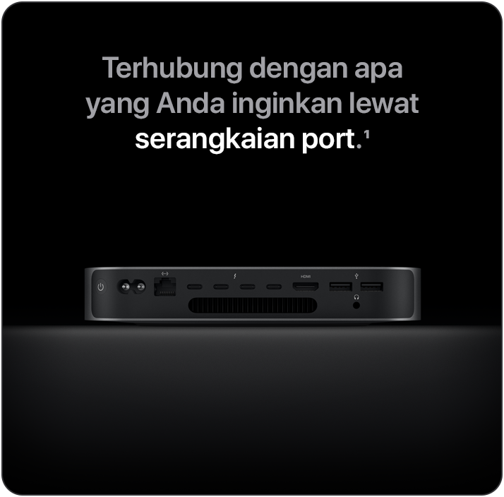 Terhubung dengan apa yang Anda inginkan lewat serangkaian port.(1)
