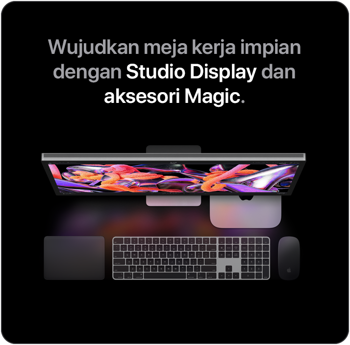 Wujudkan meja kerja impian dengan Studio Display dan aksesori Magic.