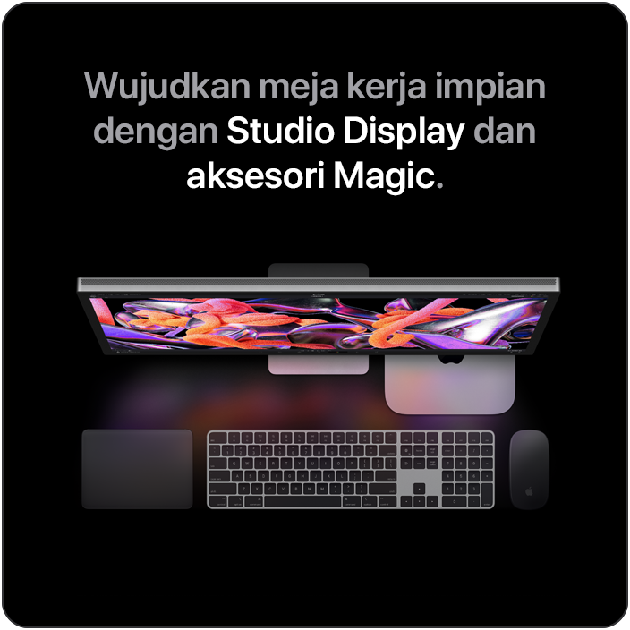 Wujudkan meja kerja impian dengan Studio Display dan aksesori Magic.