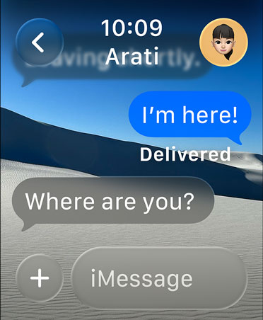 Messages app on Apple Watch