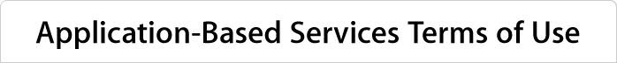 Application-Based Services Terms of Use