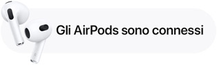 Una notifica che conferma la connessione degli AirPods.