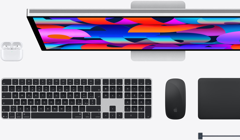 Accessori per Mac: AirPods, Studio Display, Magic Keyboard, Magic Mouse, Magic Trackpad, cavo di ricarica MagSafe