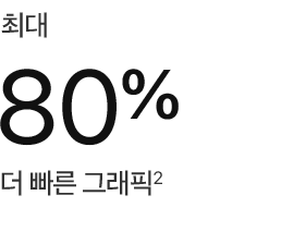 최대 80% 더 빠른 그래픽(2)