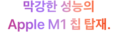 막강한 성능의 Apple M1 칩 탑재.