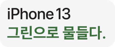 iPhone 13 그린으로 물들다.