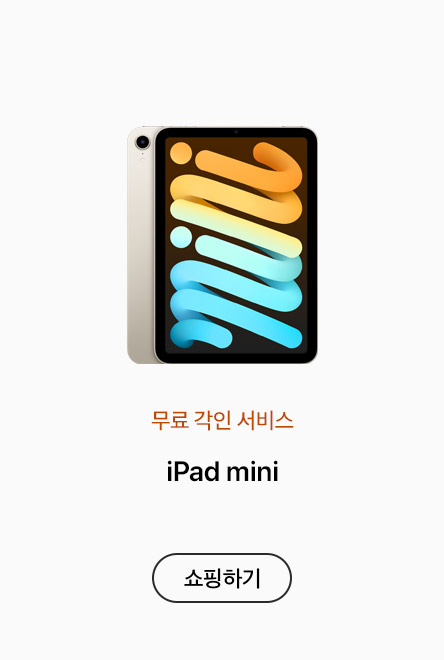 무료 각인 서비스. iPad mini. 쇼핑하기: