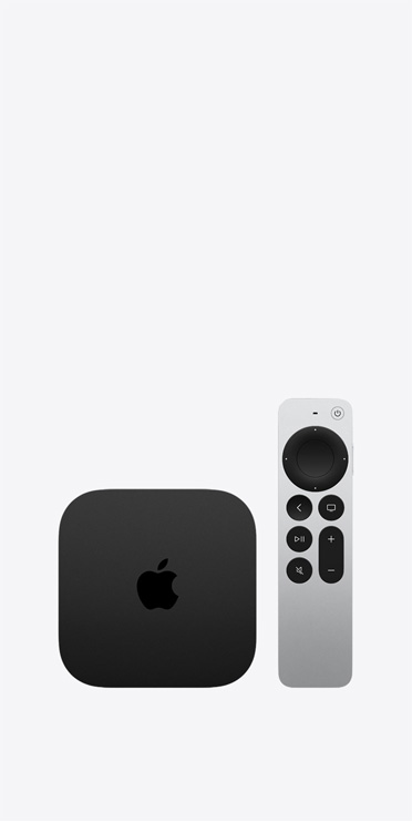 Apple TV와 Siri Remote의 모습