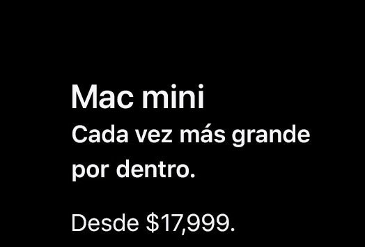 Mac mini. Cada vez más grande por dentro. Desde $17,999.