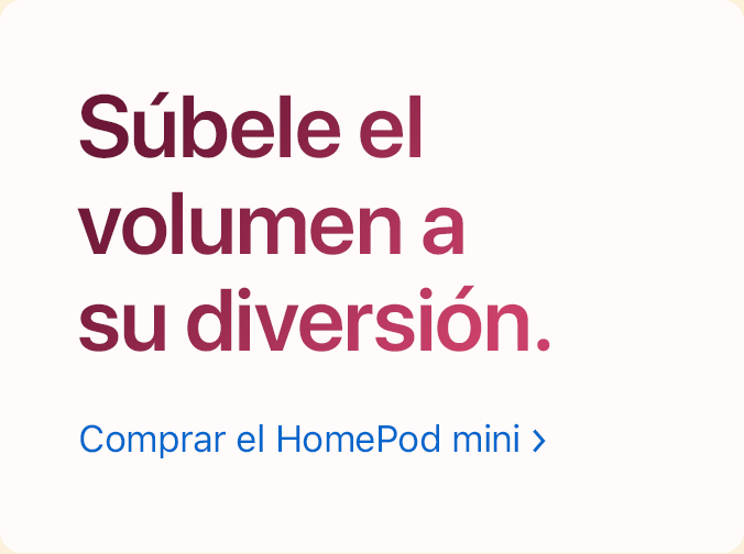 Súbele el volumen a su diversión. Comprar el HomePod mini