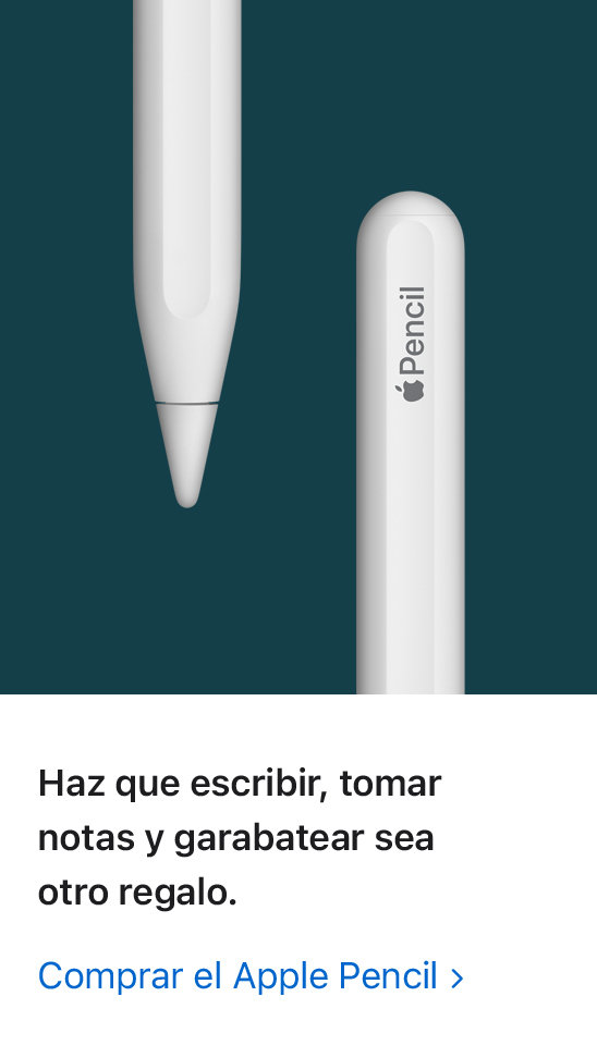 Haz que escribir, tomar notas y garabatear sea otro regalo. Comprar el Apple Pencil: