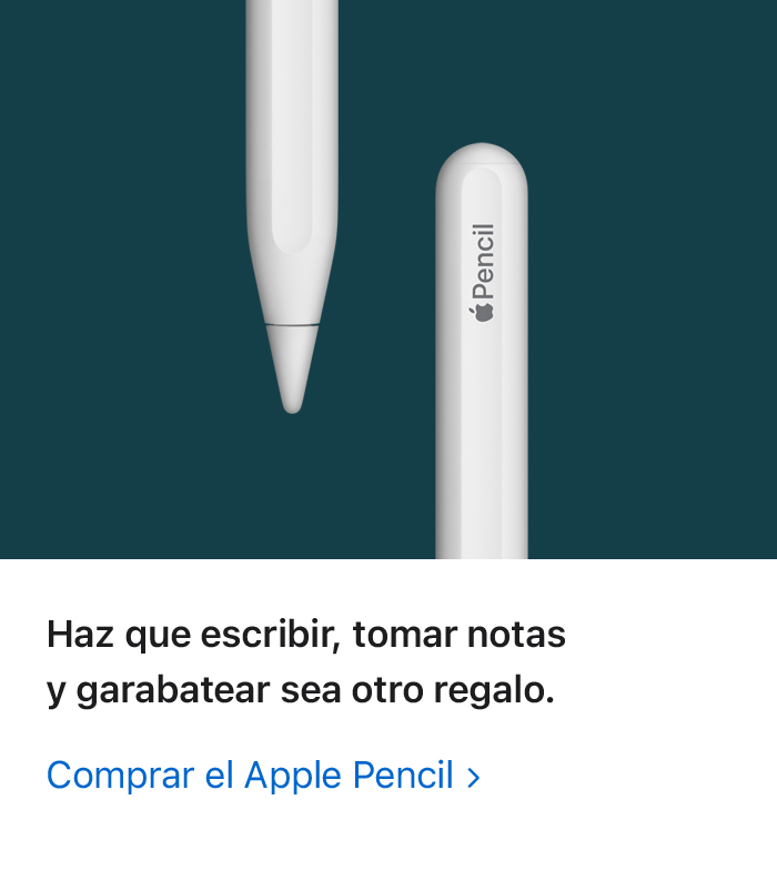 Haz que escribir, tomar notas y garabatear sea otro regalo. Comprar el Apple Pencil: