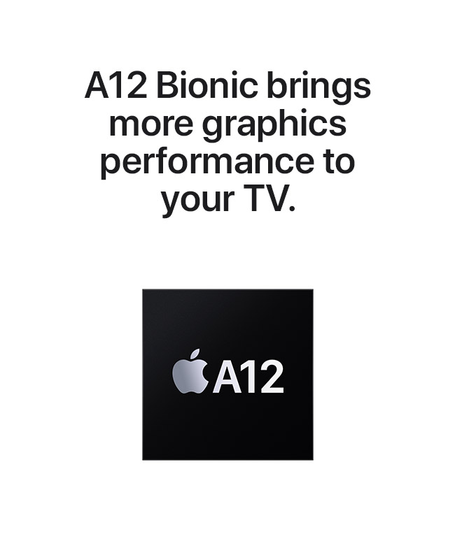 A12 Bionic brings more graphics performance to your TV.