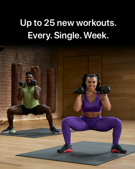 Up to 25 new workouts. Every. Single. Week.