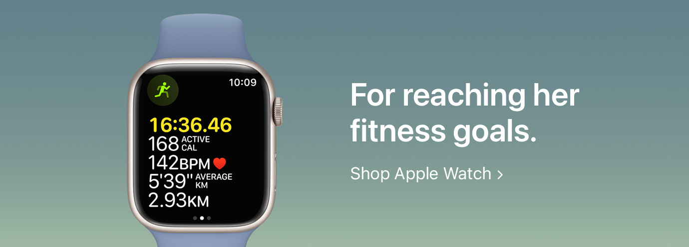 For reaching her fitness goals. Shop Apple Watch: