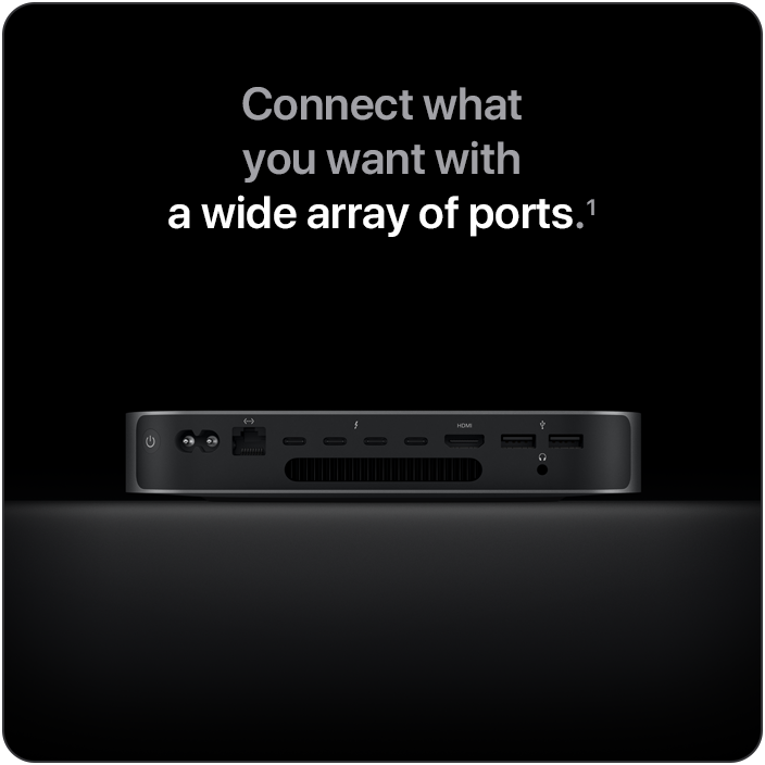 Connect what you want with a wide array of ports.(1)