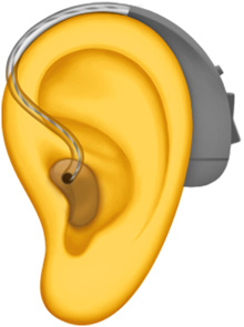 Ear emoji with hearing aid