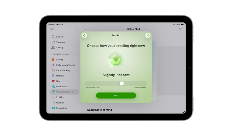 A person goes through a guided mediation in the Mindfulness app on Apple Vision Pro