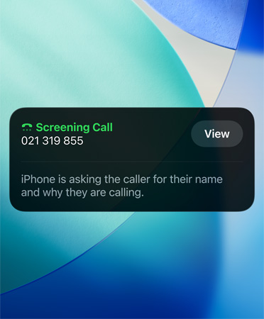 Phone app showing Call Screening feature in use