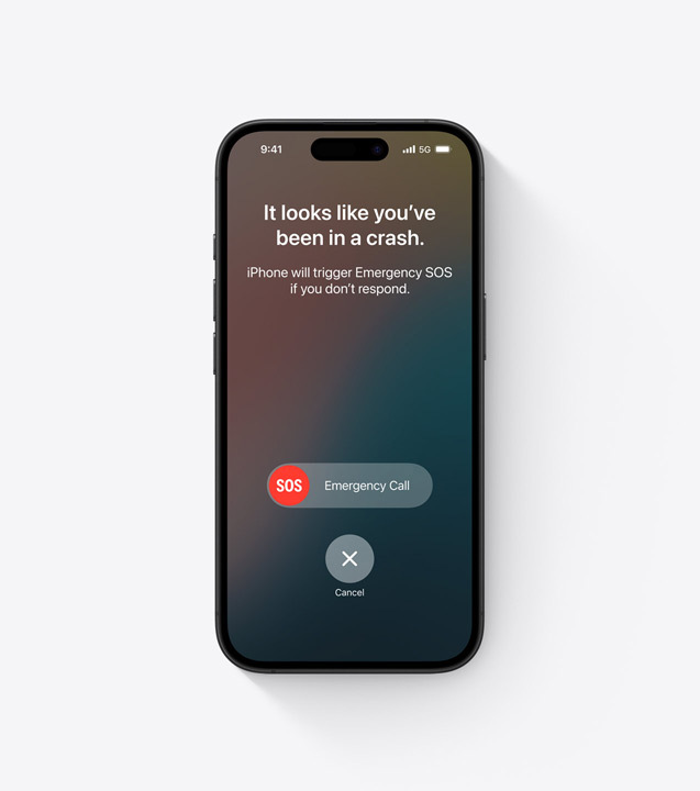 En iPhone-skärm som visar användning av Nödanrop SOS