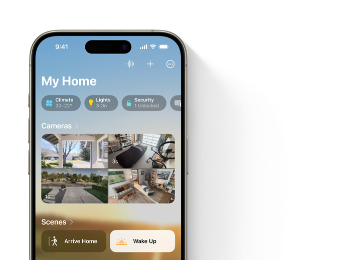 An iPhone showing the Home app’s My Home UI
