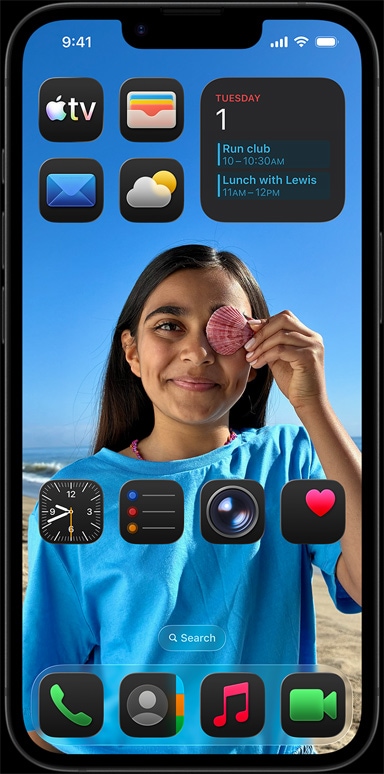 iPhone 16e surrounded by apps like Apple mail, WhatsApp, Safari, Apple maps, Apple Music, photos, notes and home