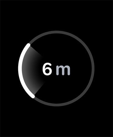 Presné hľadanie, biely ukazovateľ priebehu okolo odhadovanej vzdialenosti strateného iPhonu