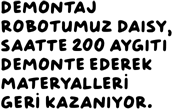 Demontaj robotumuz Daisy, saatte 200 aygıtı demonte ederek materyalleri geri kazanıyor