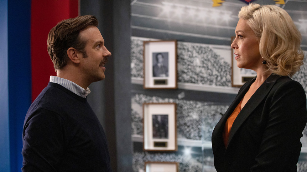 Jason Sudeikis and Hannah Waddingham in “Ted Lasso”