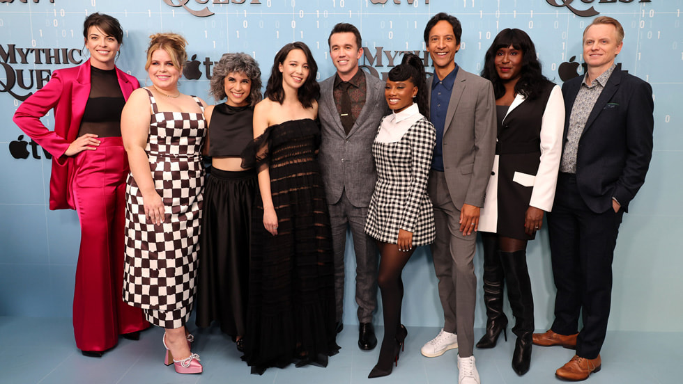 Megan Ganz, Jessie Ennis, Ashly Burch, Charlotte Nicdao, Rob McElhenney, Imani Hakim, Danny Pudi, Naomi Ekperigin and David Hornsby at Linwood Dunn Theater