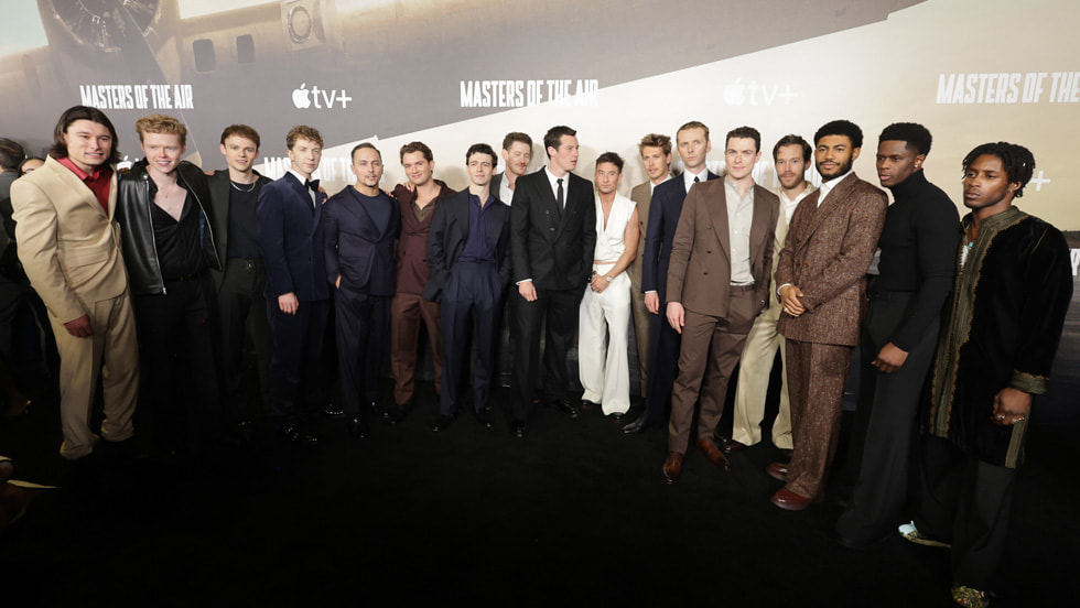 Cast attend the Apple TV+ “Masters of the Air” premiere event at the Regency Village Theatre on January 10, 2024 in Los Angeles, California. “Masters of the Air” will make its global debut on Apple TV+ on Friday, January 26, 2024.