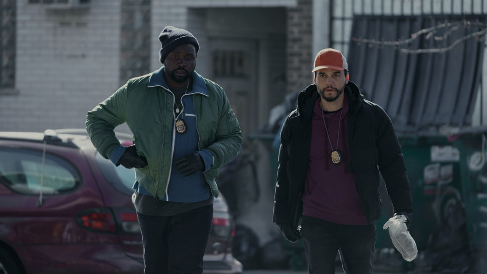 Brian Tyree Henry and Wagner Moura in “Dope Thief”