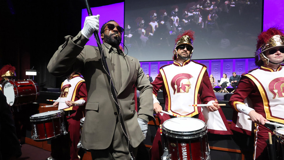 Tramell Tillman and the USC Trojan Marching Band at the PaleyFest LA screening and panel for Apple TV+’s “Severance” season two finale on Friday, 21 March 2025.