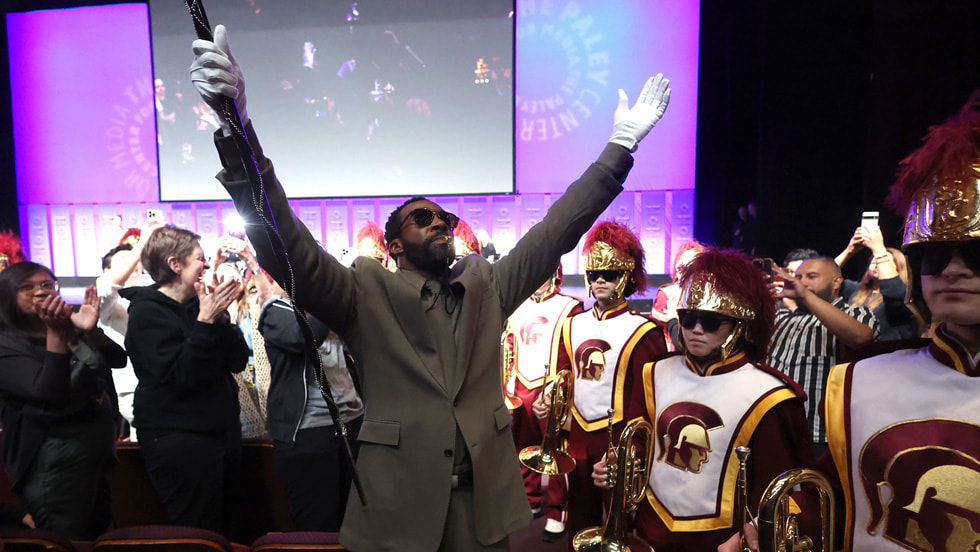 Tramell Tillman and the USC Trojan Marching Band at the PaleyFest LA screening and panel for Apple TV+’s “Severance” season two finale on Friday, 21 March 2025.