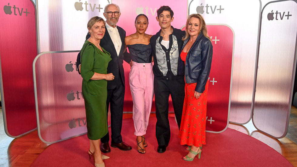 Saskia Reeves, Jonathan Pryce, Rosalind Eleazar, Christopher Chung and Jay Hunt, Chair of the BFI, attend the Apple TV+ BAFTA TV Brunch to celebrate excellence in global storytelling and creativity at 180 The Strand on 10 May 2025 in London, England.