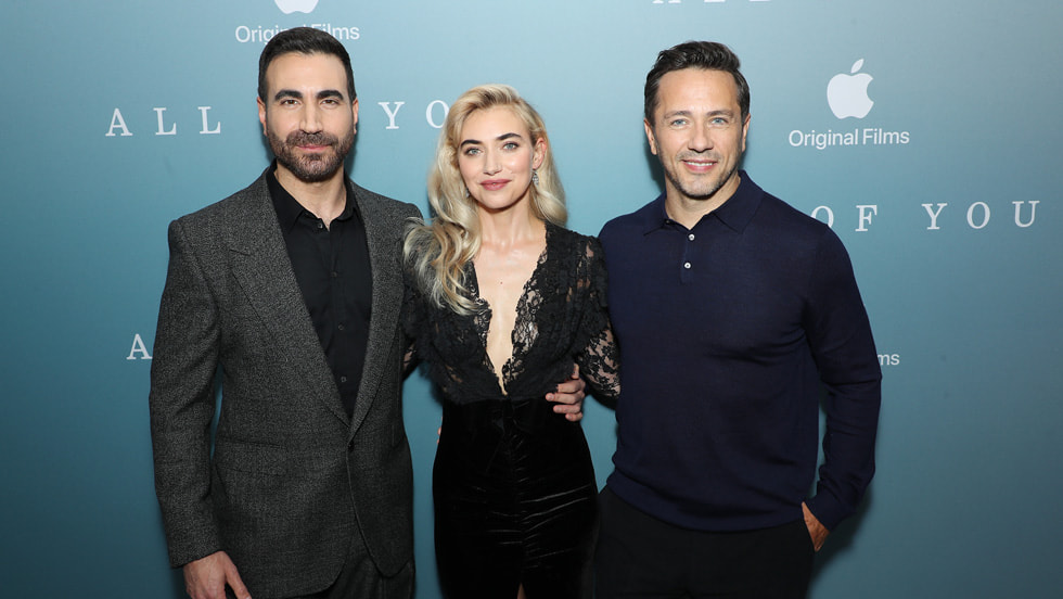 Co-writer and producer Brett Goldstein, Imogen Poots and director and producer William Bridges attend the U.S. premiere screening of Apple Original Films’ “All of You” at The Whitby Theater. “All of You” streams globally on Apple TV+ on Friday, 26 September 2025.