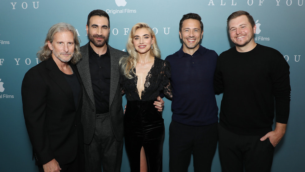Producer Aaron Ryder, co-writer and producer Brett Goldstein, Imogen Poots, director and producer William Bridges and producer Andrew Swett attend the U.S. premiere screening of Apple Original Films’ “All of You” at The Whitby Theater. “All of You” streams globally on Apple TV+ on Friday, 26 September 2025.
