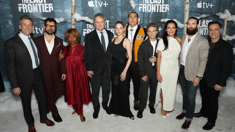 Jon Bokenkamp, Dominic Cooper, Alfre Woodard, Jason Clarke, Haley Bennett, Dallas Goldtooth, Tait Blum, Simone Kessell, Sam Hargrave and Richard D'Ovidio attend the global premiere of the upcoming Apple TV+ series “The Last Frontier” at the Regal Union Square. The series debuts globally on Apple TV+ on Friday, 10 October, 2025