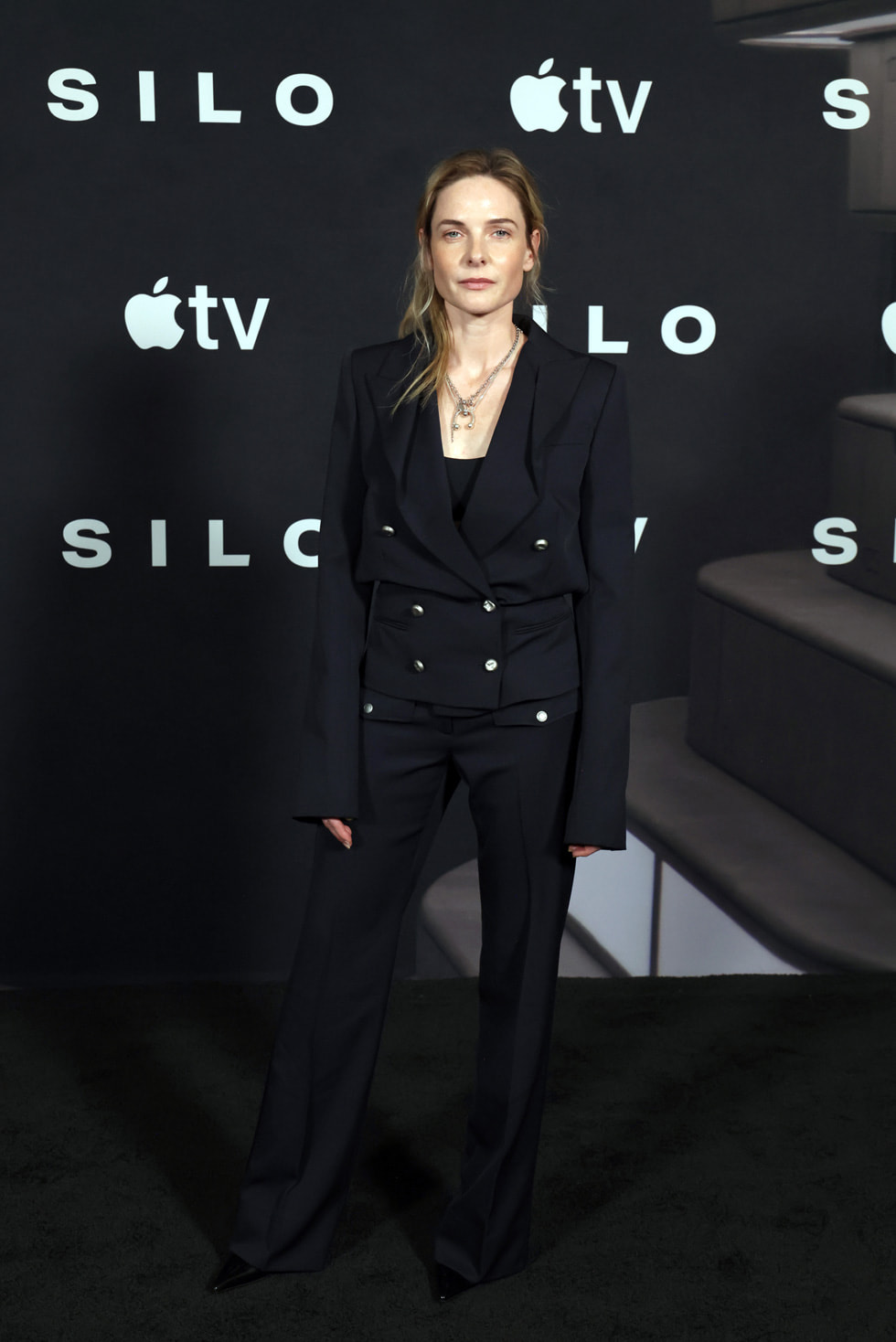 Rebecca Ferguson attends the official photo call for season three of the Apple TV series “Silo” in Los Angeles. The acclaimed world-building drama returns globally on Apple TV with the first episode on Friday, July 3, 2026, followed by one new episode every Friday through September 4, 2026.