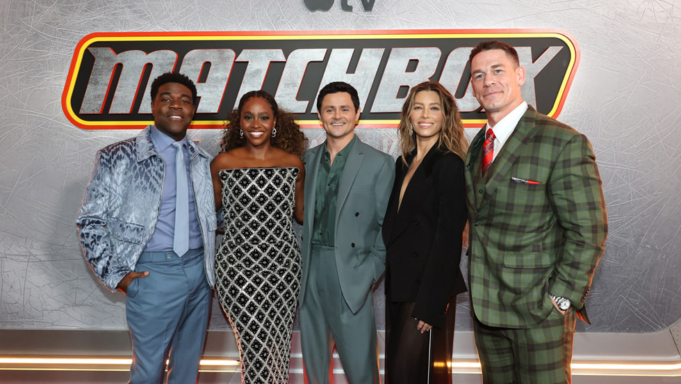 Sam Richardson, Teyonah Parris, Arturo Castro, Jessica Biel and John Cena attend the world premiere of the upcoming Apple Original Film “Matchbox The Movie” at AMC Lincoln Square on October 5, 2026 in New York City. “Matchbox The Movie” premieres globally on Apple TV on October 9, 2026.