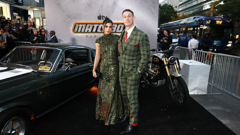Shay Shariatzadeh and John Cena attend the world premiere of the upcoming Apple Original Film “Matchbox The Movie” at AMC Lincoln Square on October 5, 2026 in New York City. “Matchbox The Movie” premieres globally on Apple TV on October 9, 2026.