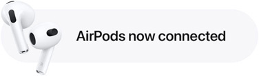 AirPods connection notification.