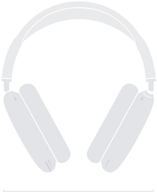Illustration silhouette of AirPods Max 2, front exterior, 168.6-mm width