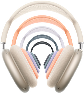 AirPods Max, koptelefoon, kleur paars, oorkussen, uitschuifbare zijkanten, hoofdband