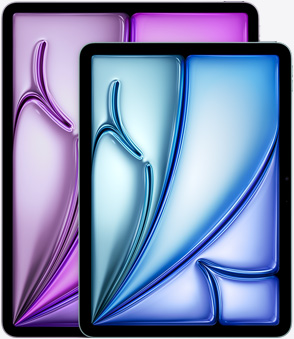 展示 11 吋與 13 吋 iPad Air 的尺寸差異