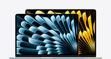 展示 13 吋與 15 吋 MacBook Air 的尺寸差異