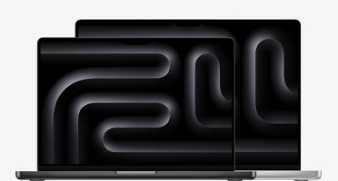 展示 14 吋與 16 吋 MacBook Pro 的尺寸差異