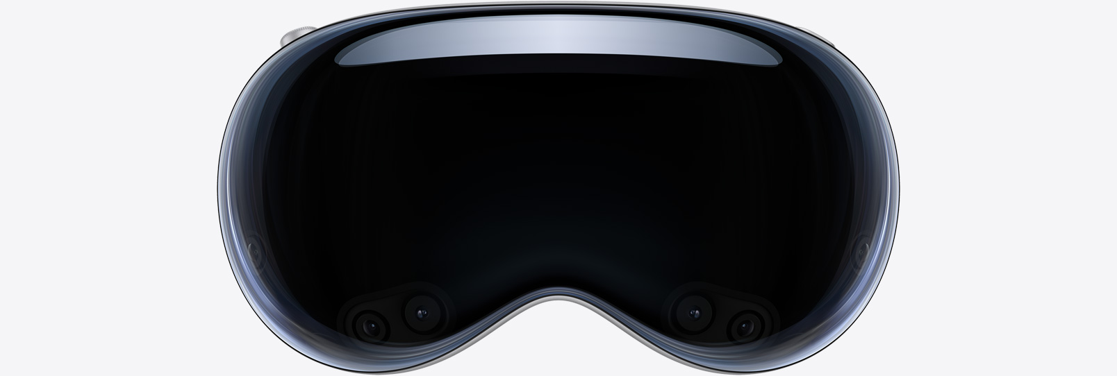 Front view of Apple Vision Pro showing glass and enclosure